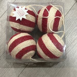 Shatterproof Red and Cream Holiday Ornaments